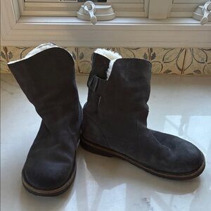 Birkenstock Uppsala Shearling- Blue Graphite Suede Winter Boots